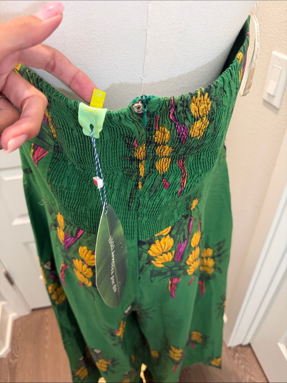 FARM Rio Green Rio Maracanã Strapless Jumpsuit Size XL - Picture 9 of 11